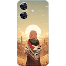 Realme Note 60 Uyumlu Filistine Özgürlük Kız Baskılı Silikon Kılıf Renkli