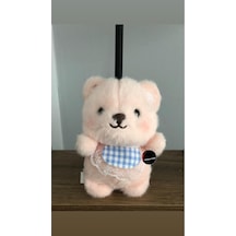 Sevimli Kıyafetli Ayıcık Peluş Oyuncak Anahtarlık Hediyelik Uyku Arkadaşı 15 Cm PEMBE