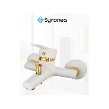Beyaz Altın Ağır Gövde Banyo Duş Bataryası Lüx Banyo Lavabo Musluk Beyaz