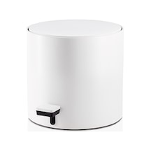 Te50 Mini Çöp Kovası, Pedallı, 3lt, Ø23.5xh28.5cm - Mat Beyaz