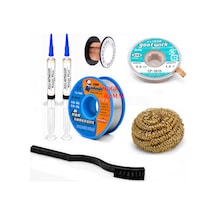 Lehim Seti 0,8 Mm 40 Gr Lehim Teli Flux Cp-3515 Lehim Emme Ve Yol Çekme Teli Temizleme Set St439
