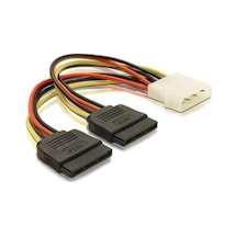 Koodmax 2 Adet Sata Power Kablosu 2 Li 15cm Çoklayıcı Güçlendirilmiş Bakır Kablo