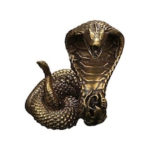 Kobra Heykeli Süs Zodyak Yılan Minyatür Figürler Bakır Masaüstü El Sanatları