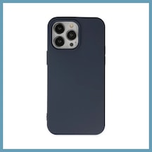 Bezos İphone 14 Pro Uyumlu Kılıf Nano İçi Kadife Silikon - Lacivert Mbt06