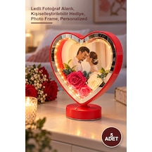 5 Adet Kişiye Özel Fotoğraf Çerçevesi Ledli Fotoğraf Alanlı, Kişiselleştirilebilir Hediye, Photo Frame, Personalized