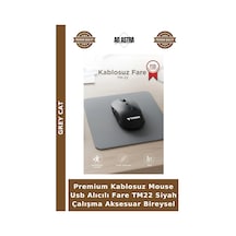 Premium Kablosuz Mouse Usb Alıcılı Fare Tm22 Siyah Çalışma Aksesuar Bireysel