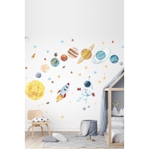 Astronot Ve Gezegenler Mega Set Duvar Sticker
