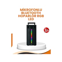 Bluetooth Işıklı Hoparlör 2x5w Güç Usb + Tf Kart + Fm Radyo Siyah Renk Kopya