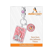 Tarot Kartı Güç Charm / Asafaccessory Gümüş