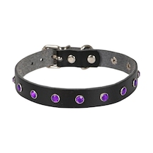 Cattie Taşlı Deri Kedi Boyun Tasması Xl 1.5x28-32CM Siyah