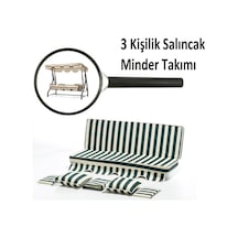 Depolife Bahçe Salıncak Minder Takımı Tenteli 10Cm Sünger Kol Bariyeri Kır Renkli