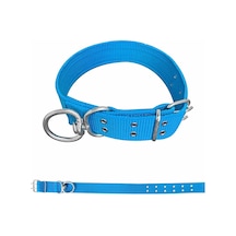 Savex Dokuma Köpek Boyun Tasması Mavi 5 80 Cm Fosforlu Sarı