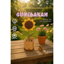 Ahşap Günebakan Çiçeği 3d Puzzle Ahşap Minyatür Maket Kiti Dıy Kendin Yap