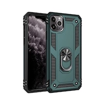 Apple İphone 11 Pro Kılıf Sofya Yüzüklü Silikon Kapak - Yeşil 0.2M-Çok Renkli