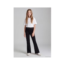 LC Waikiki Alıta Cıty Farkıyla Lcw Kids Siyah İspanyol Paça Kız Çocuk Tayt Siyah - 928301323 Siyah