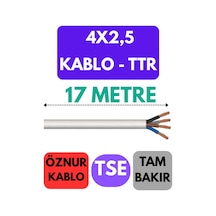 Öznur 4x2,5 Ttr Kablo Metre Seçenekli Beyaz - 17 Metre