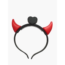 Eventpartystore Cadılar Bayramı Halloween Taç Şeytan Boynuz Kırmızı Işıklı