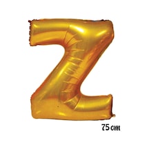 75 Cm Z Harfi Folyo Balon Altın Krem