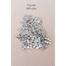 Oya Abiye Bileklik Kolye Pleksi Metalik Plastik Pul Gümüş Renk 8 Gram 100 Adet - Bnc500