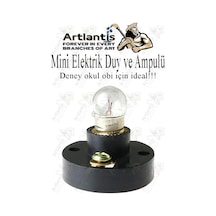 Mini Duy Ve Mini Ampul 1 Adet Elektrik Deney Duyu Ve Ampulü 2.5 V Amup Yuvası Devre Proje Etkinlik Okul Sınıf