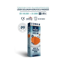 Musk Kf94 Kore Tipi Ffp2 Maske Turuncu Renk 10 Adet