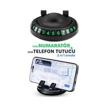 2 İn 1 Araç Park Telefon Numaratörü + Telefon Tutucu Parkmatik Araç Park Telefon Numarası Aparatı