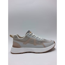 Bulldozer Triko Hafif Esnek Bej Rengi Bağcıklı Dar Kalıp Sneaker Spor Erkek Ayakkabı C-6324144597bll