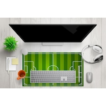 Mikrofiber Dekoratif Mouse Pad, 7mm Kalınlık, Kaygansız Taban, Leke Tutmaz, Su Geçirmez, Ofis Aksesuarı Yeşil Beyaz, 40x80cm