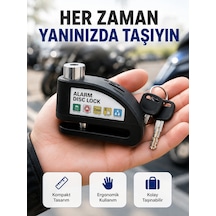 Çelik Gövdeli Alarm Disk Kilidi Motosiklet Ve Bisiklet İçin Güvenlik Yeni Nesil - Lisinya