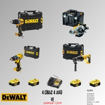 Dewalt DCD805NT + DCS565NT + DCD791NT + DCH133NT 4 Adet 5 Amper Akü + Şarj Aleti Set
