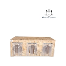 Kedi Kulübesi - Ahşap Kedi Yuvası - Kedi Evi 90x35x40