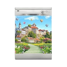 Bulaşık Makinesi Sticker Kaplama Beyaz Eşya Kaplama Bahçeli Saray Balon 1