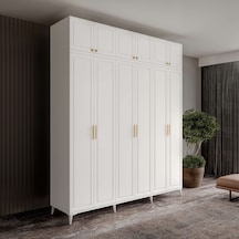 Guneystore Milas Gold 6 Kapaklı %100 Mdf Ayaklı Yüklüklü Gardırop