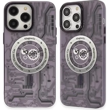 Apple Uyumlu iPhone 14 Pro Kılıf Apollo Magneticsafe Desenli Kapak - Apollo Mor - 5 -