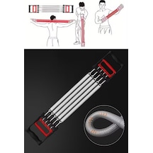 Göğüs Genişletme Ve Kuvvet Egzersiz Aleti 5 Yaylı 5 Kademeli Ayarlanabilir Fitness Ve Kuvvet Antrenmanı Ekipmanı Gri