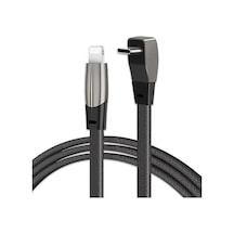 Rogfer F244 27w Usb-c/type-c - 8 Pin Dirsek Hızlı Şarj Veri Kablosu, Uzunluk: 1,2 M
