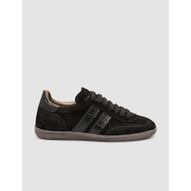 Hakiki Süet Deri Siyah Kadın Sneaker Ayakkabı Siyah