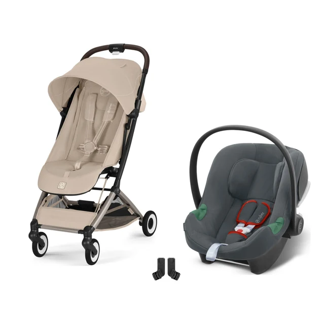 Cybex Orfeo Travel Sistem Taupe Almond Beige & Aton Steel Grey