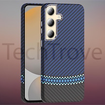 Samsung Uyumlu Galaxy S24 Plus Kılıf Magsafe Şarj Özellikli Karbon Fiber Görünümlü Yüksek Kalite Kapak