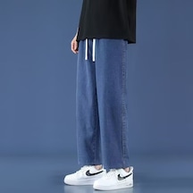 Erkek İlkbahar/yaz 2025 Yeni Kısa Kot Pantolon Koyu Mavi