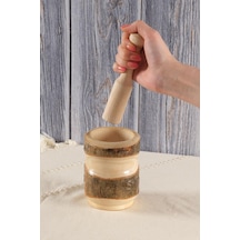 Ahşap Havan Sarımsak Baharat Döveceği Seti