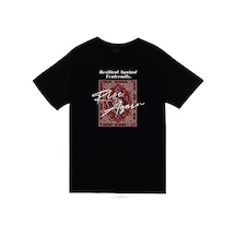 Motif - Halı - Dokuma Baskılı Unisex %100 Pamuk Siyah T-shirt SIYAH