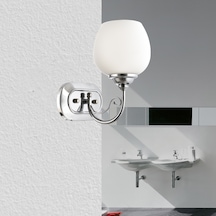 Lamore Home Belçim Opal Camlı Tekli Krom Aplik Krom