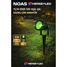 Noas Yl74-0505 5w Yeşil Kazıklı Bahçe Armatür Yeşil