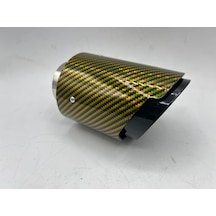 Monlion Sarı Karbon Kaplama Egzoz Ucu,giriş 60 Mm,çıkış 89mm Tekl