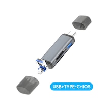 Daytona ADS 28 6ın1 Otg Card Reader Lightning Apple iPhone & Uyumlu iPad için USB 3 0 to Type C SD TF Kart Okuyucu