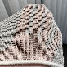 Perdefony Simli Çelik Düz Tül Perde Parlak Gramajlı Tül Ekru