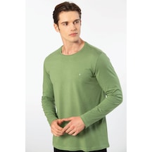 Cacharel Erkek Modal Pamuk Bisiklet Yaka T-shirt 2242/yeşil Yeşil