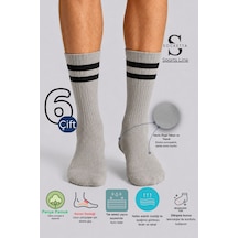 Socketta Erkek Spor Dikişsiz Havlu Taban Gri Melanji Premium Soket Çorap Gri