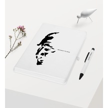 Kişiye Özel Atatürk Temalı Beyaz Defter Kalem Seti - 7